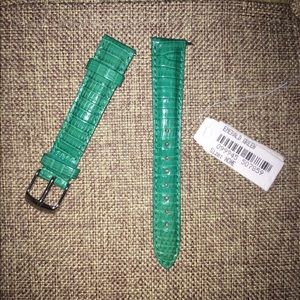 NEW Michele lizard leather 16mm emerald green watch strap / band
